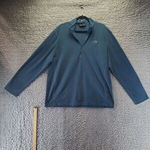The North Face Sweater Mens XL Blue 1/4 Zip Fleece Lightweight Warm Polyester